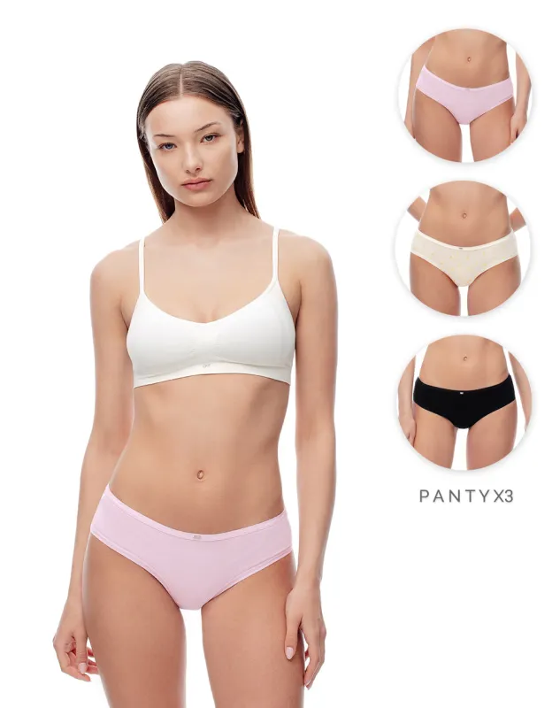 Panty cachetero algodón x3unds surtido sold by Gef