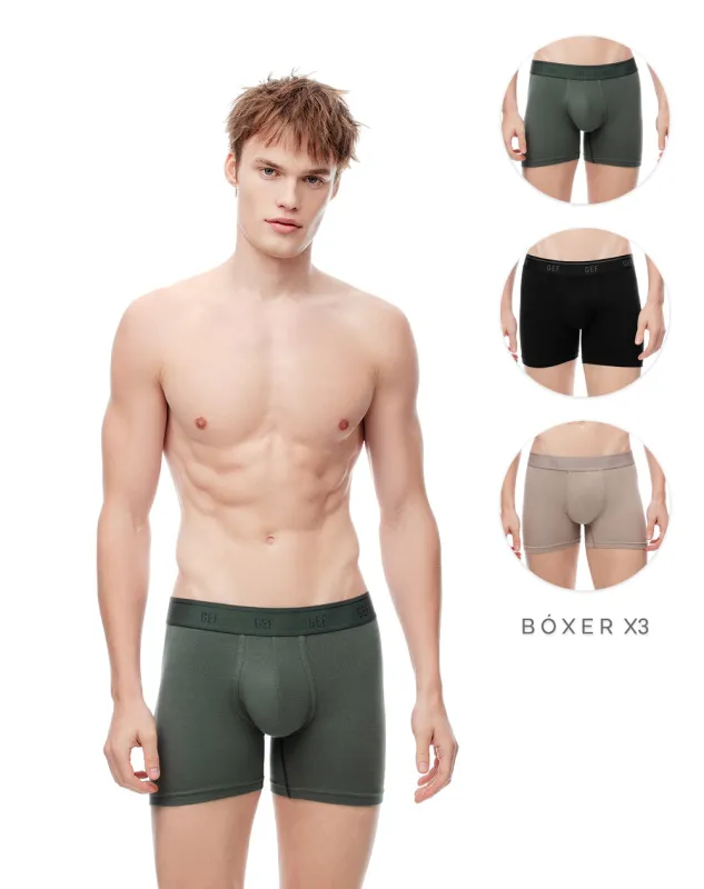 Bóxer medio algodón jersey x3unds surtido sold by Gef