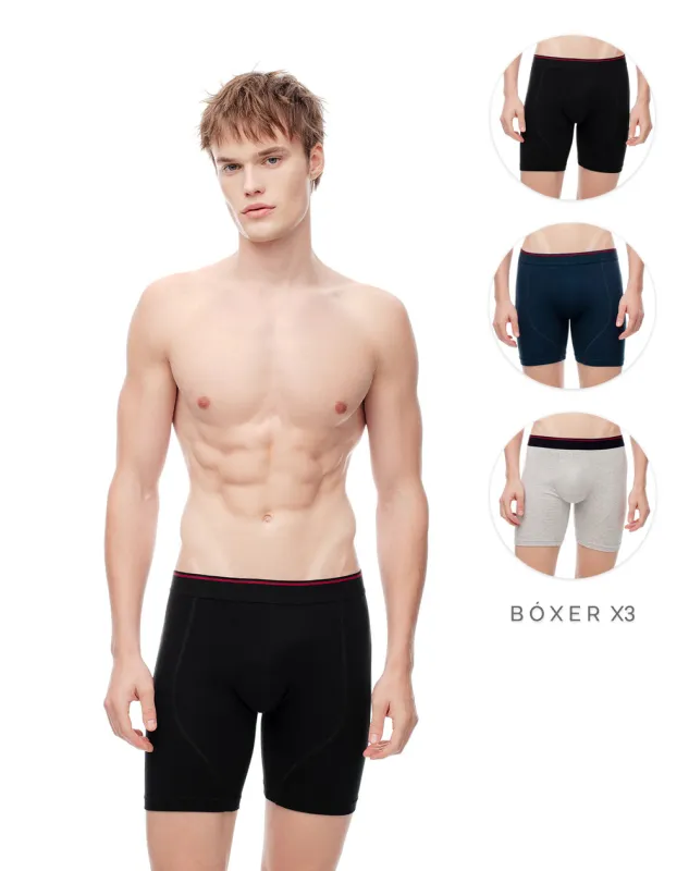 Bóxer largo algodón jersey x3unds surtido sold by Gef