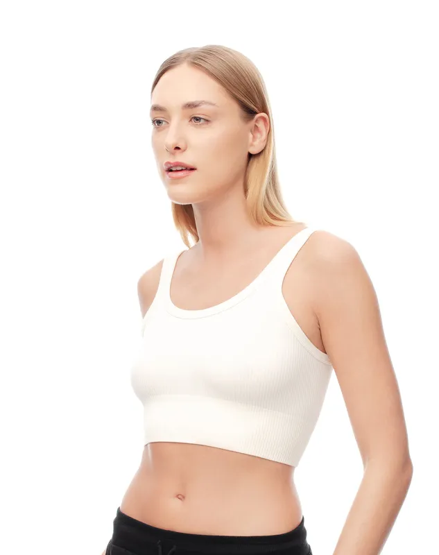 Crop top deportivo seamless blanco mujer sold by Gef