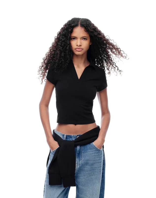 Polo slim algodón negra mujer sold by Gef
