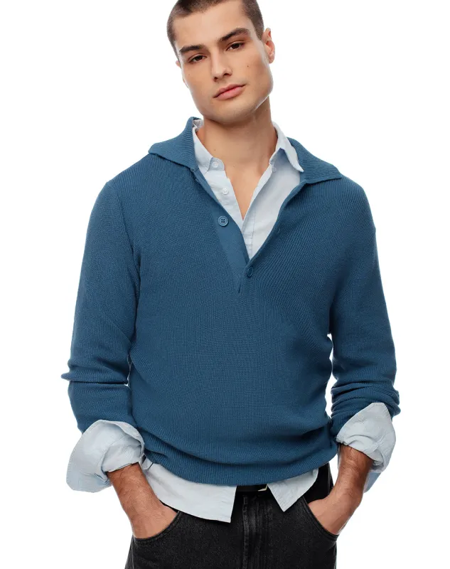 Buzo regular tejido de punto algodón azul hombre sold by Gef