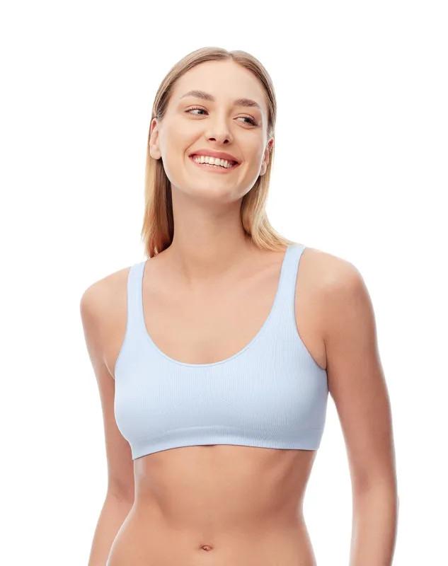 Top soporte medio seamless azul sold by Gef