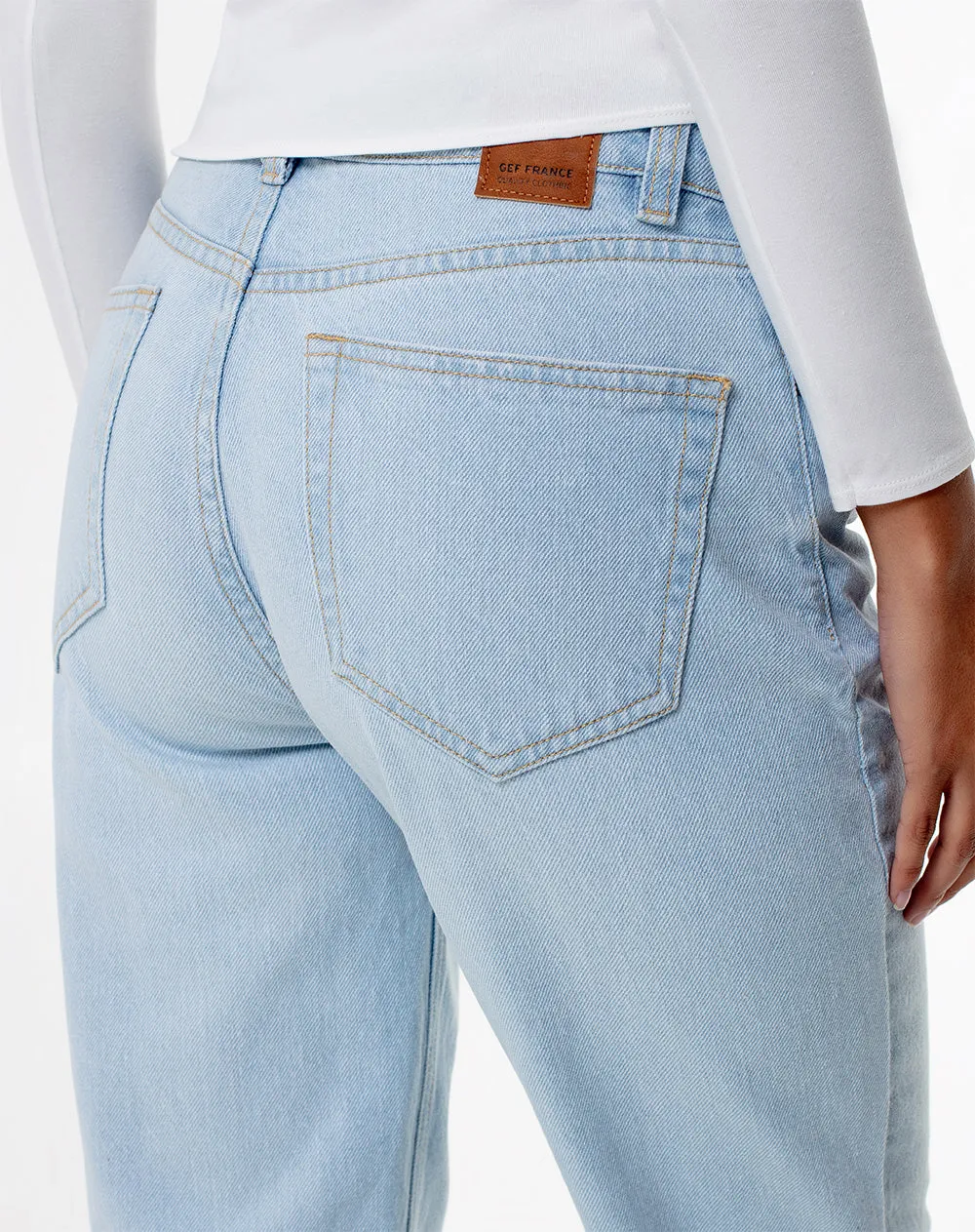 Jean recto tiro medio índigo claro mujer sold by Gef product image thumbnail 4