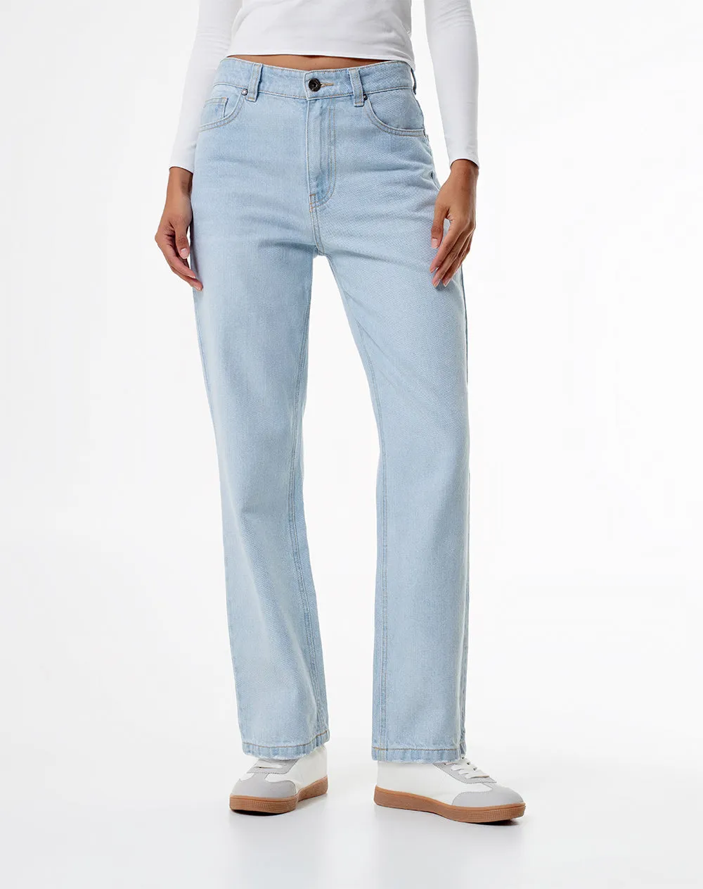 Jean recto tiro medio índigo claro mujer sold by Gef product image thumbnail 3