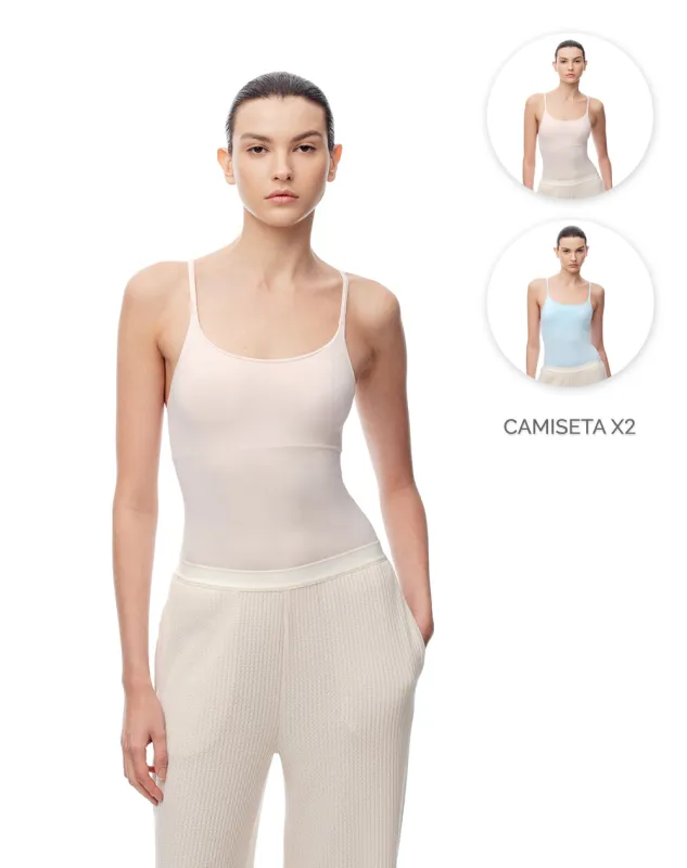Camisilla slim seamless x2unds surtidas mujer made by Gef