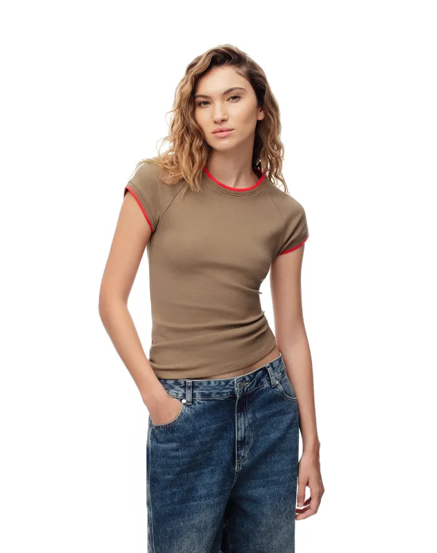 Camiseta slim algodón negra mujer sold by Gef