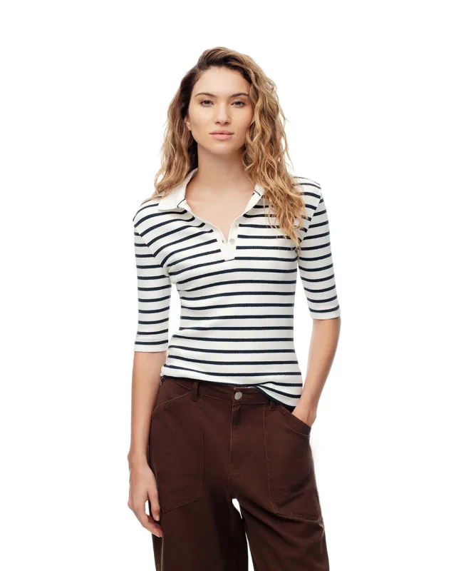 Polo fitted fit blanco rayas sold by Gef