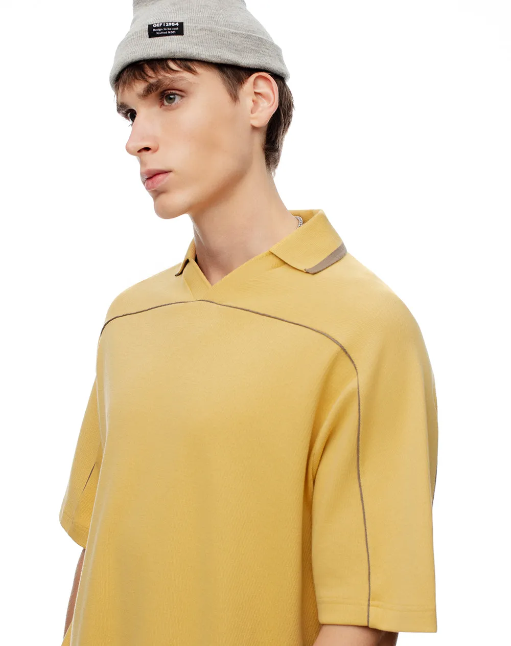 Camiseta tipo polo oversize amarilla hombre sold by Gef product image thumbnail 3