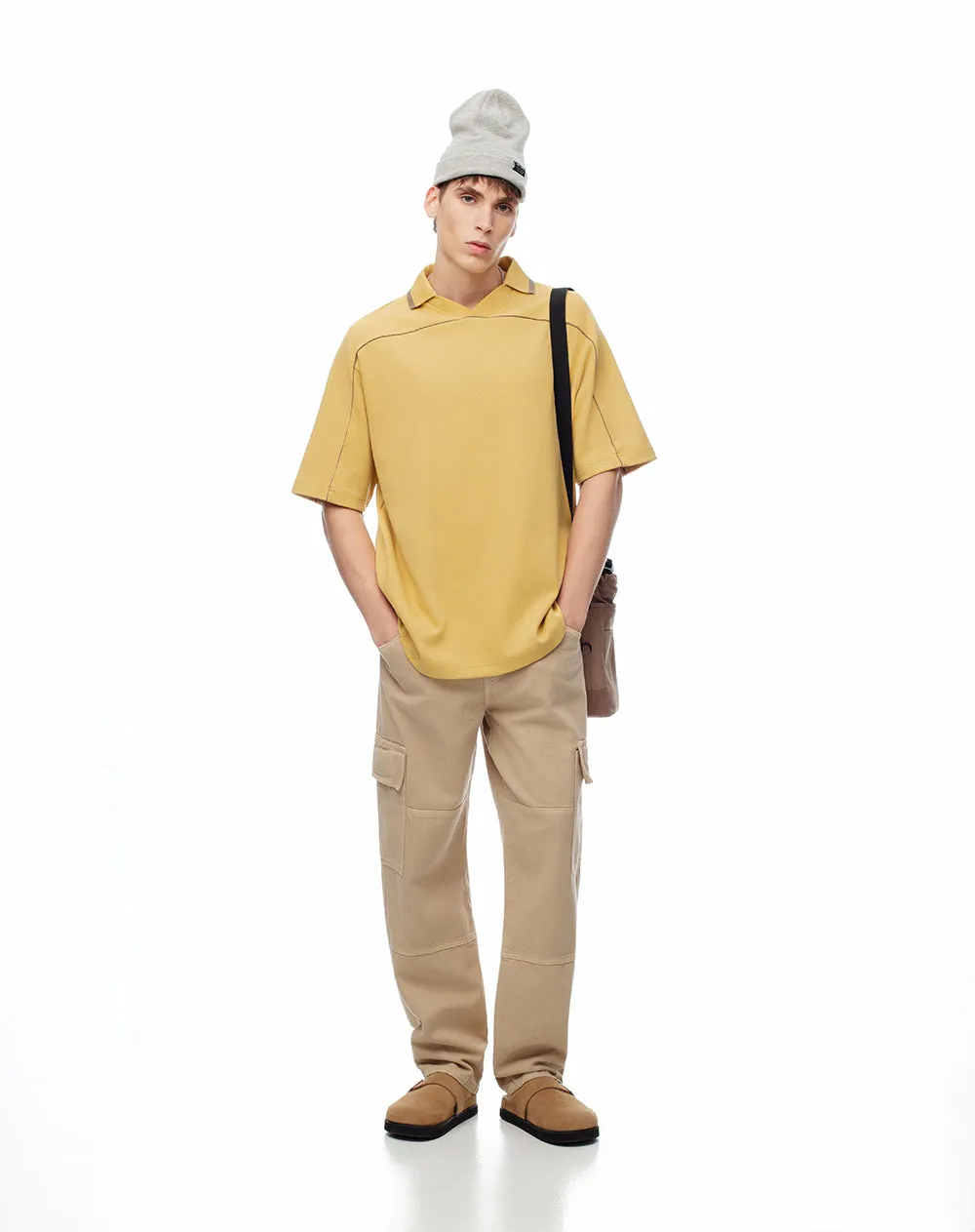 Camiseta tipo polo oversize amarilla hombre sold by Gef product image thumbnail 4