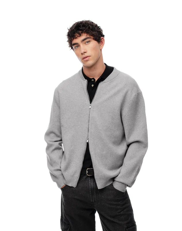 Chaqueta bomber regular cierre doble gris hombre made by Gef