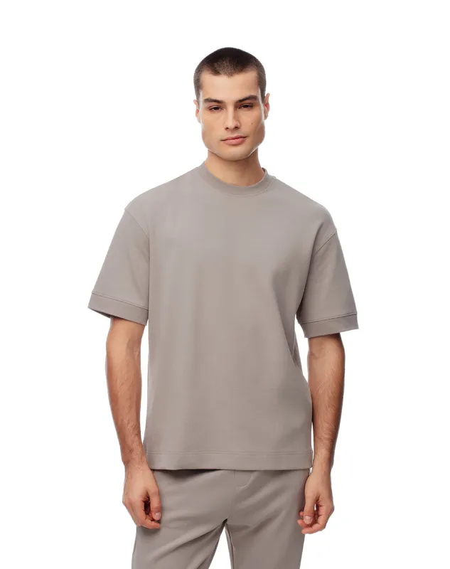 Camiseta oversized manga corta taupe hombre made by Gef