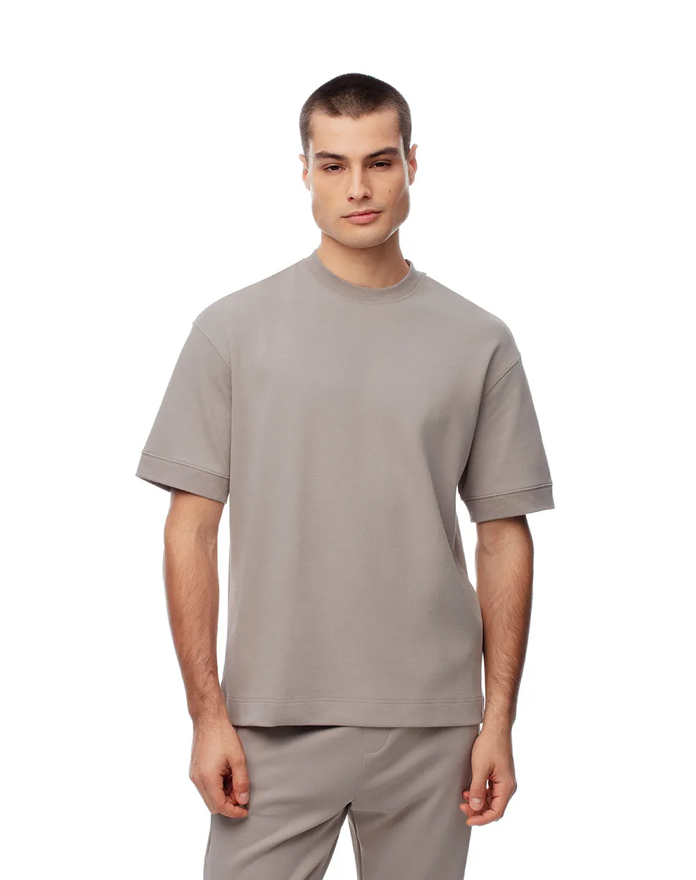 Camiseta oversized manga corta taupe hombre sold by Gef