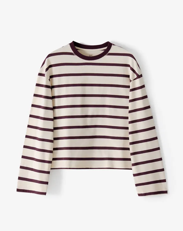 Camibuzo oversize vino tinto rayas hombre made by Gef