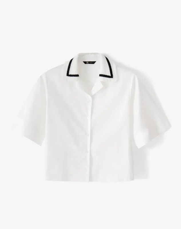 Camisa manga corta oversize blanca mujer made by Gef