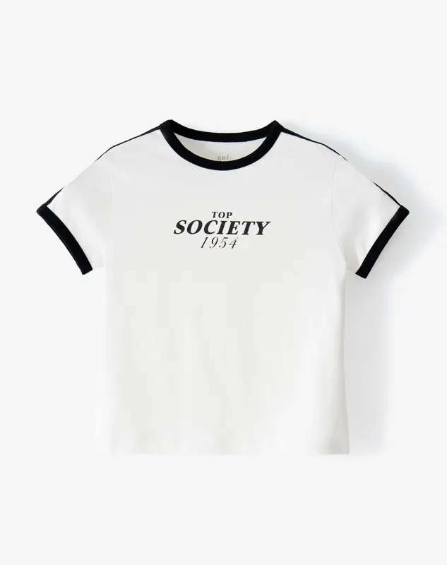 Camiseta slim manga corta cruda mujer made by Gef