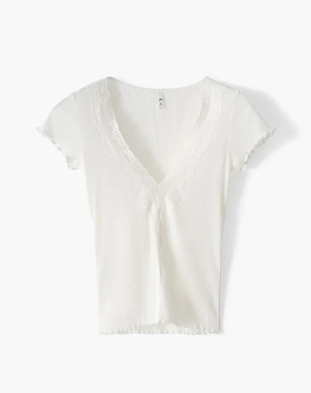 Camiseta slim manga corta cruda mujer made by Gef