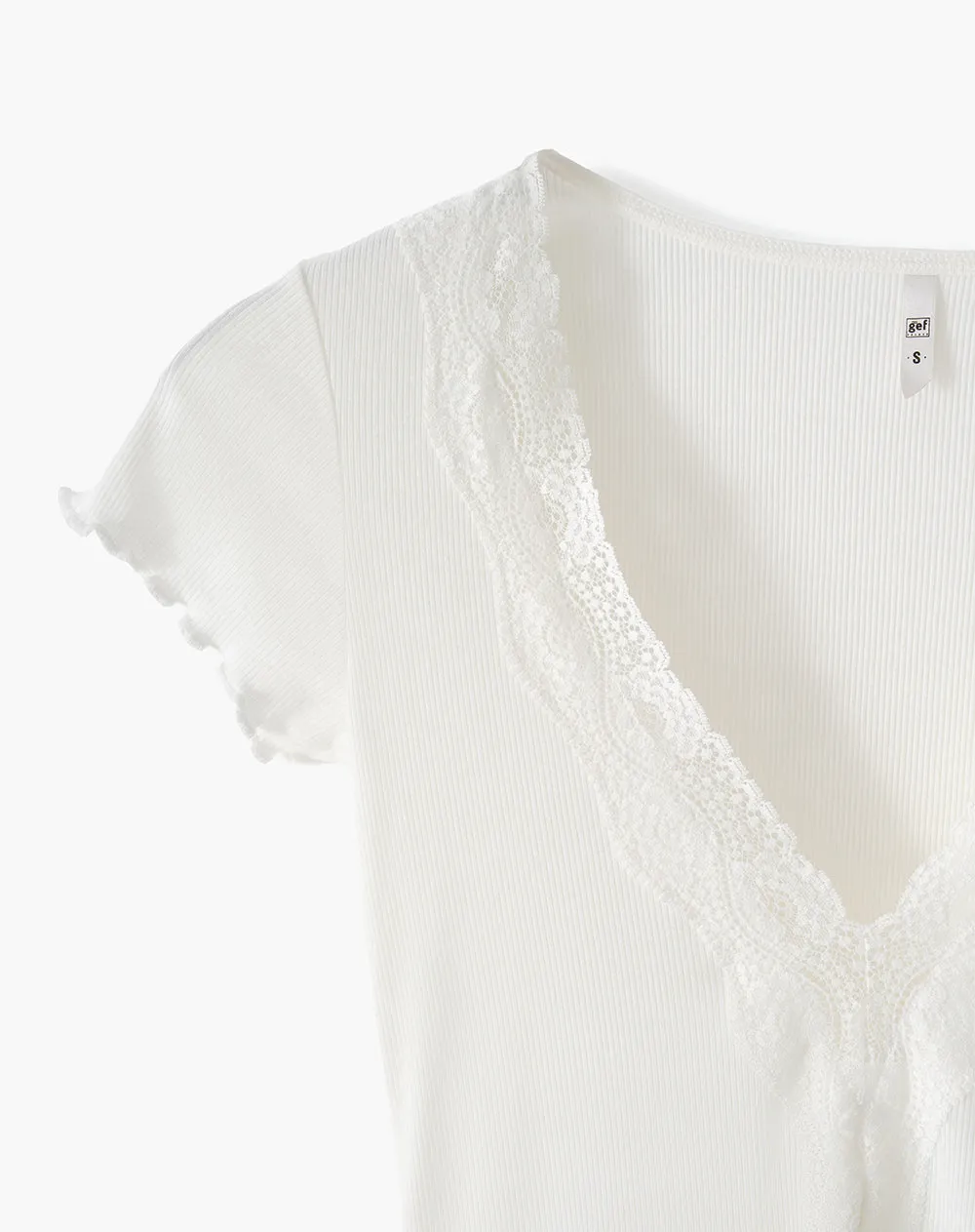 Blusa de pijama con encaje blanca mujer sold by Gef product image thumbnail 2