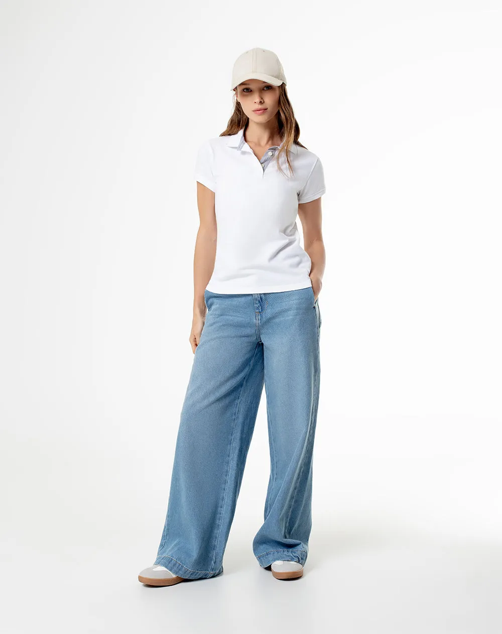 Polo slim algodón blanca mujer sold by Gef product image thumbnail 4