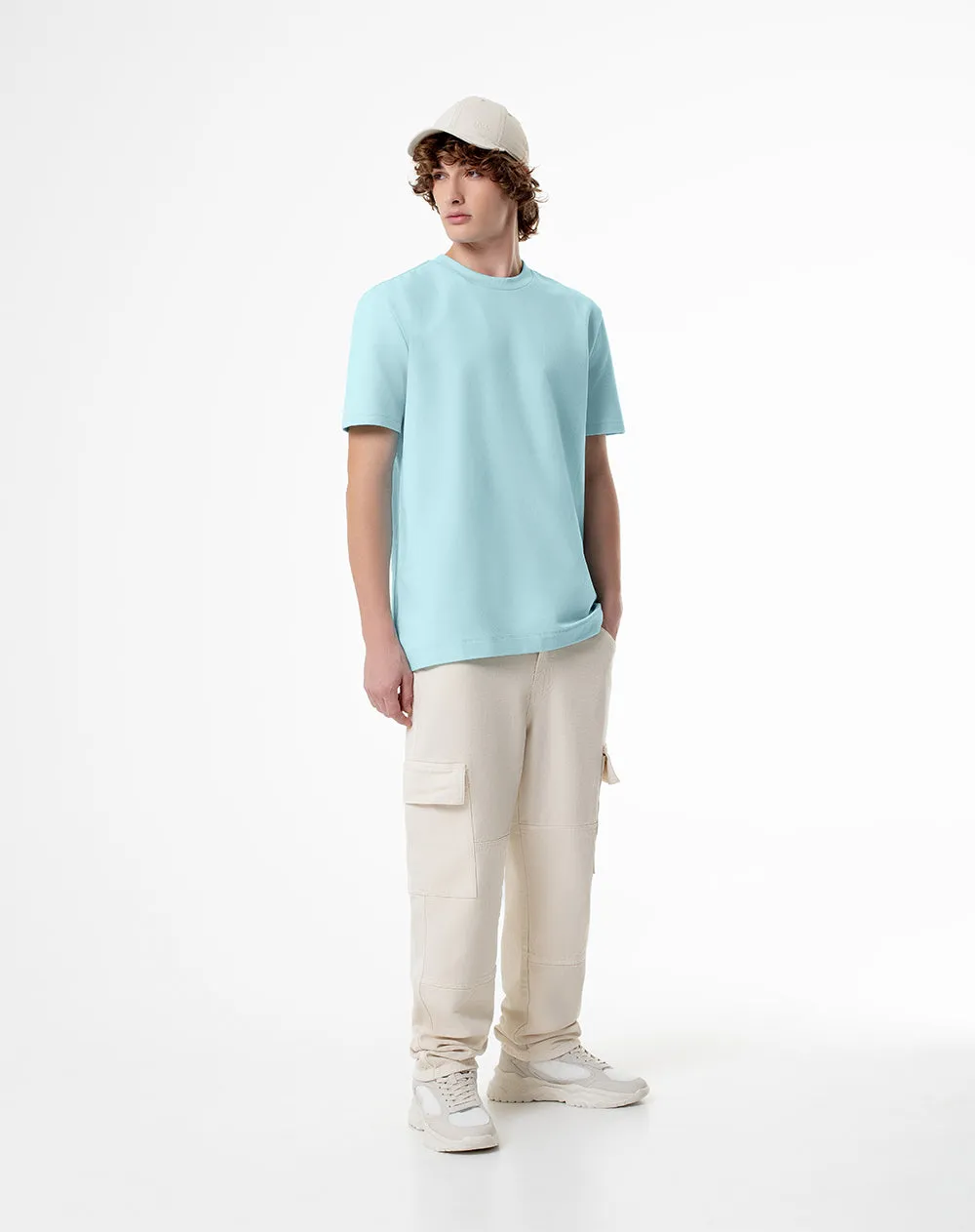 Camiseta oversized fit manga corta azul sold by Gef product image thumbnail 4