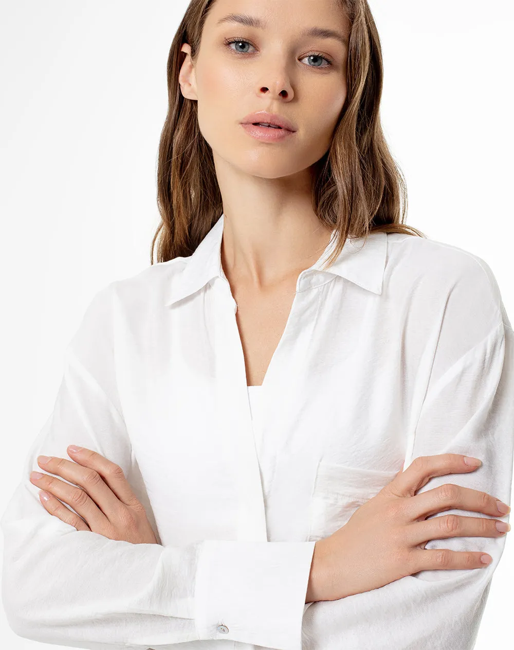 Camisa manga larga regular blanca mujer sold by Gef product image thumbnail 3