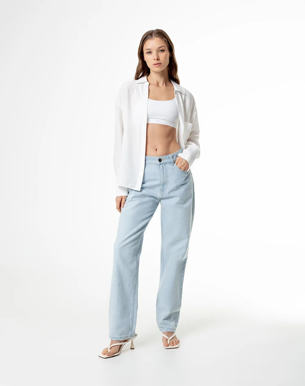 Camisa manga larga regular blanca mujer sold by Gef product image thumbnail 4