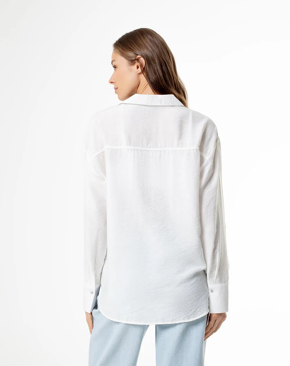 Camisa manga larga regular blanca mujer sold by Gef product image thumbnail 2