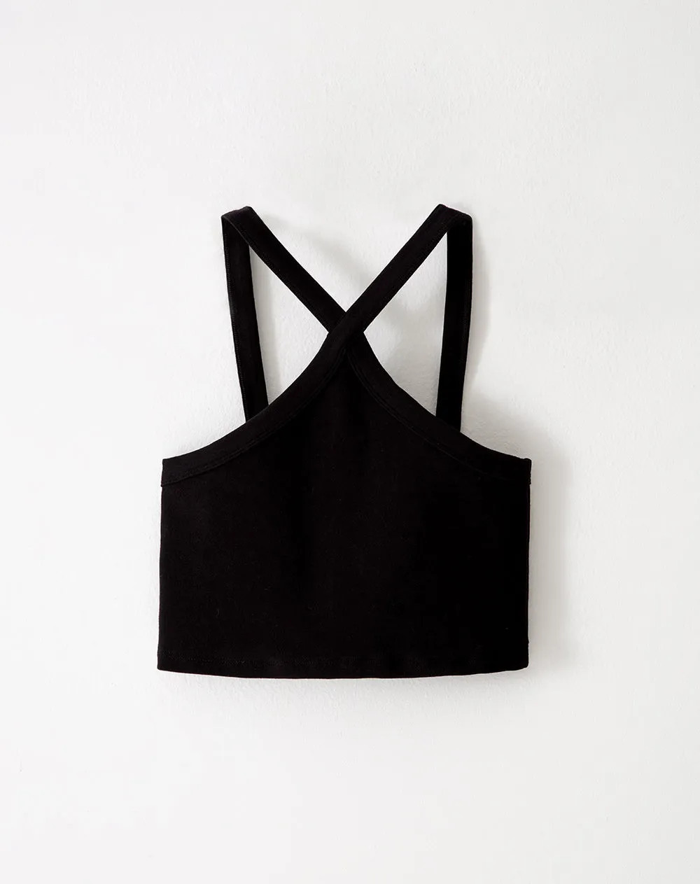 Crop top slim rib algodón negro mujer sold by Gef product image thumbnail 5