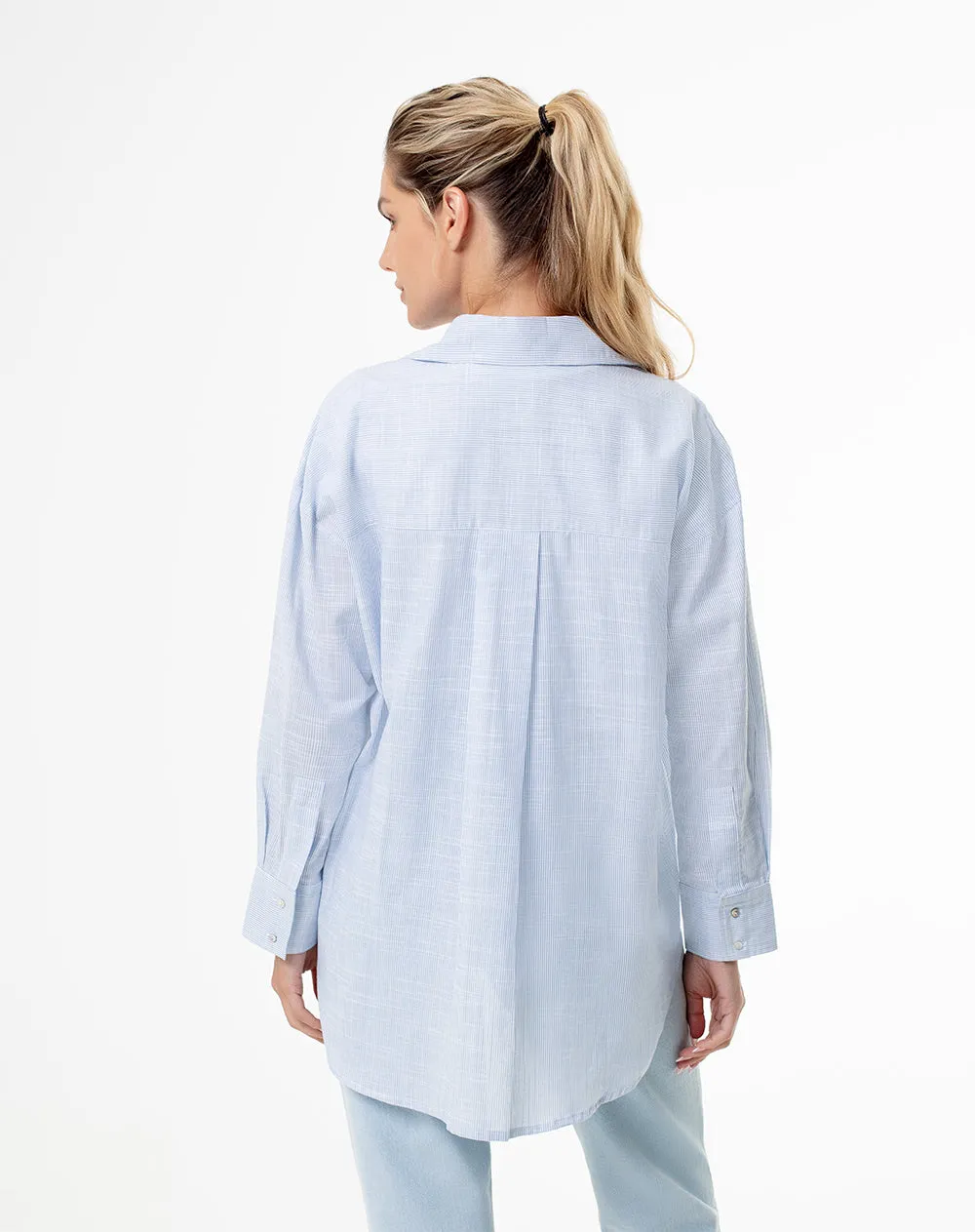 Camisa manga larga oversize algodón rayas mujer sold by Gef product image thumbnail 2