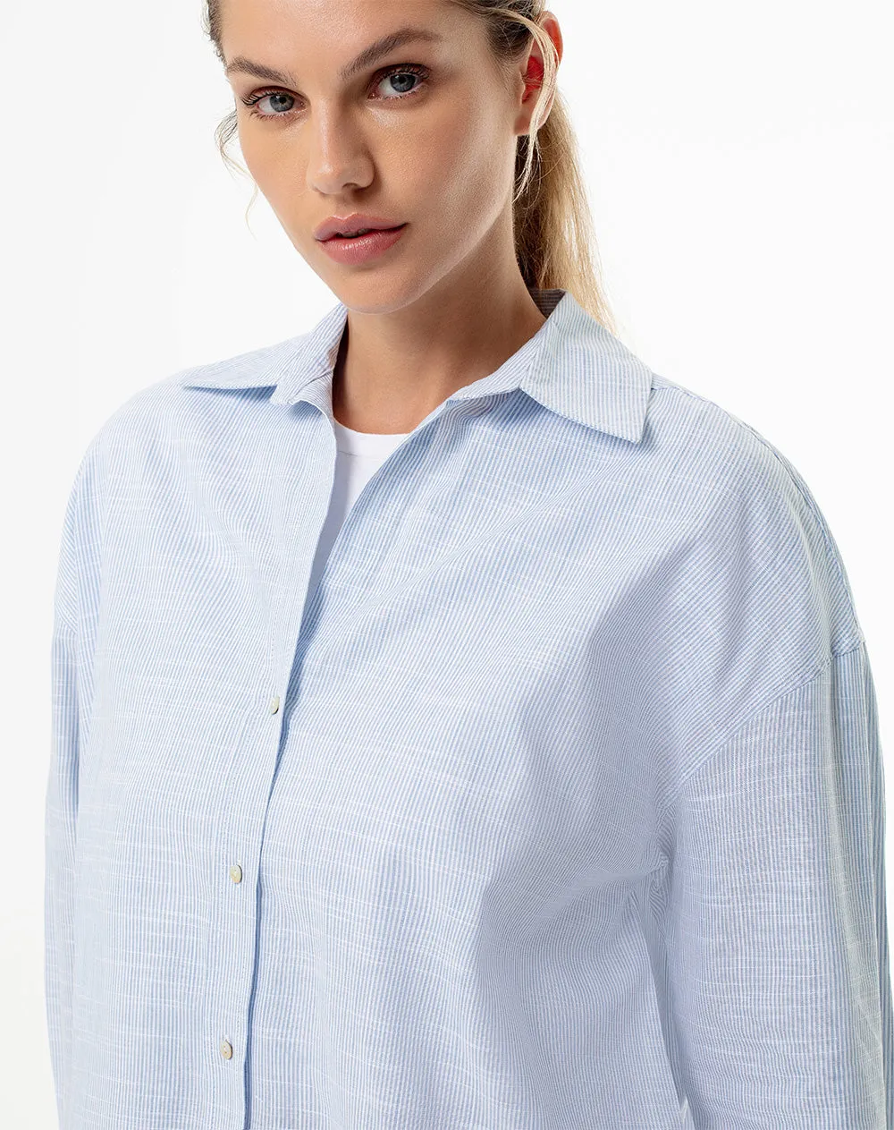 Camisa manga larga oversize algodón rayas mujer sold by Gef product image thumbnail 3