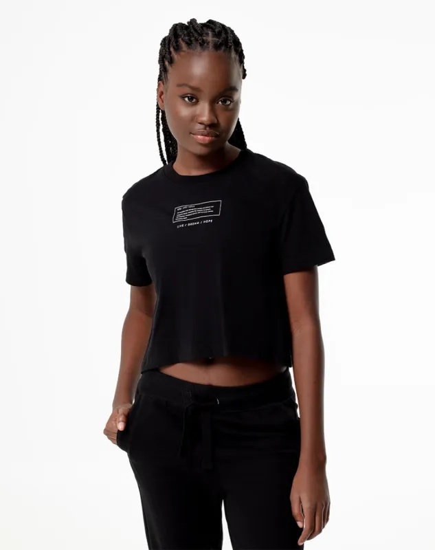 Camiseta Lite cropped fit manga corta negra sold by Gef