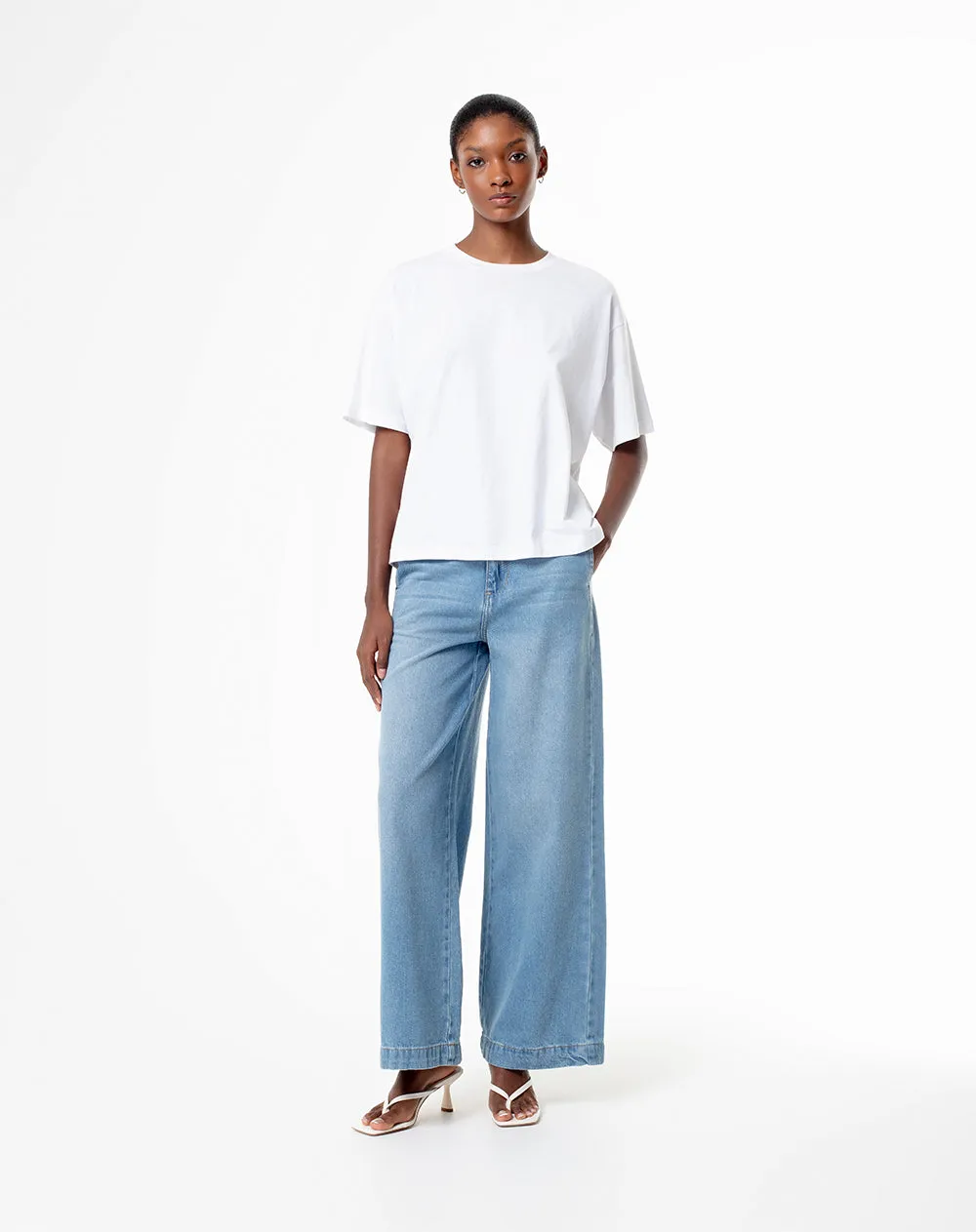 Camiseta oversize algodón blanca mujer sold by Gef product image thumbnail 4