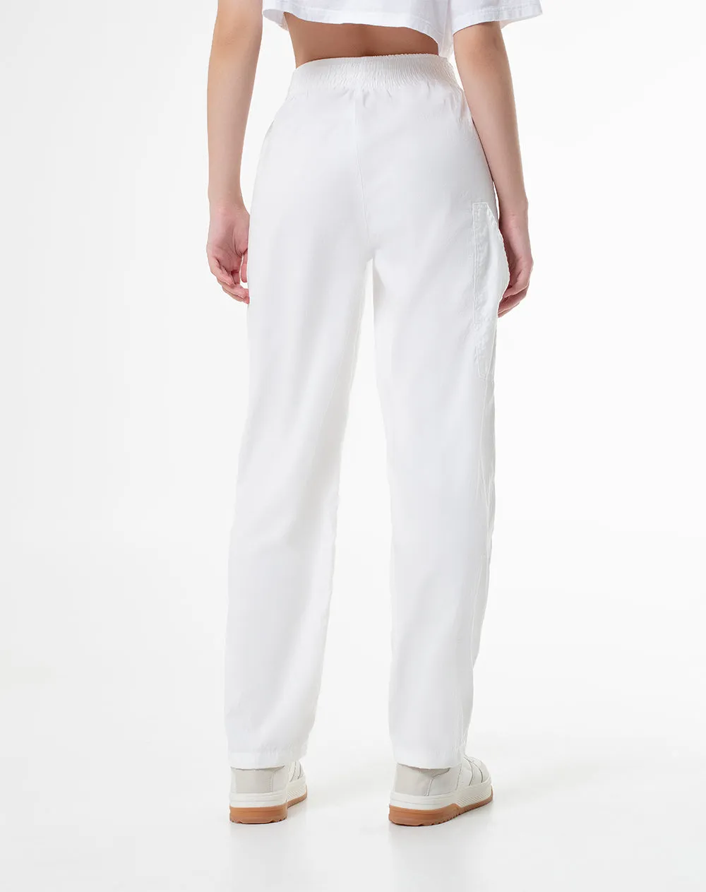 Pantalón parachute tiro medio elástico en cintura habano para mujer sold by Gef product image thumbnail 2