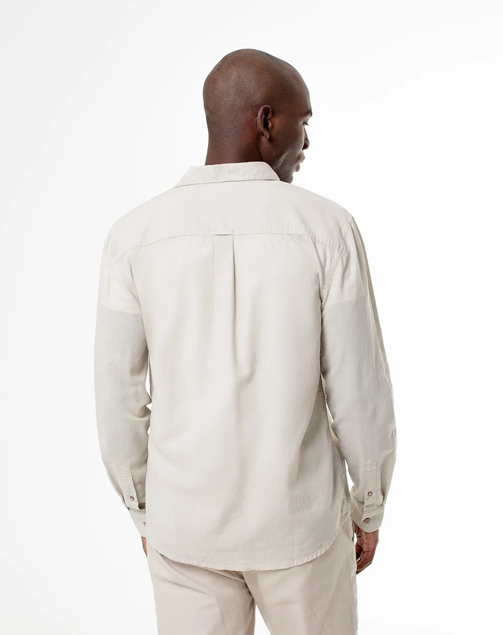 Camisa manga larga regular lino caqui hombre sold by Gef product image thumbnail 2