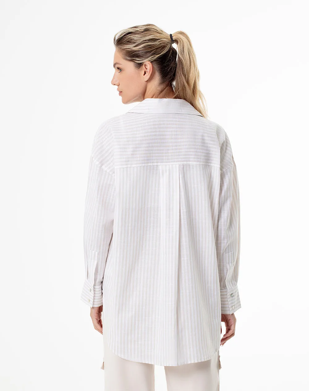 Camisa manga larga oversize algodón rayas mujer sold by Gef product image thumbnail 2