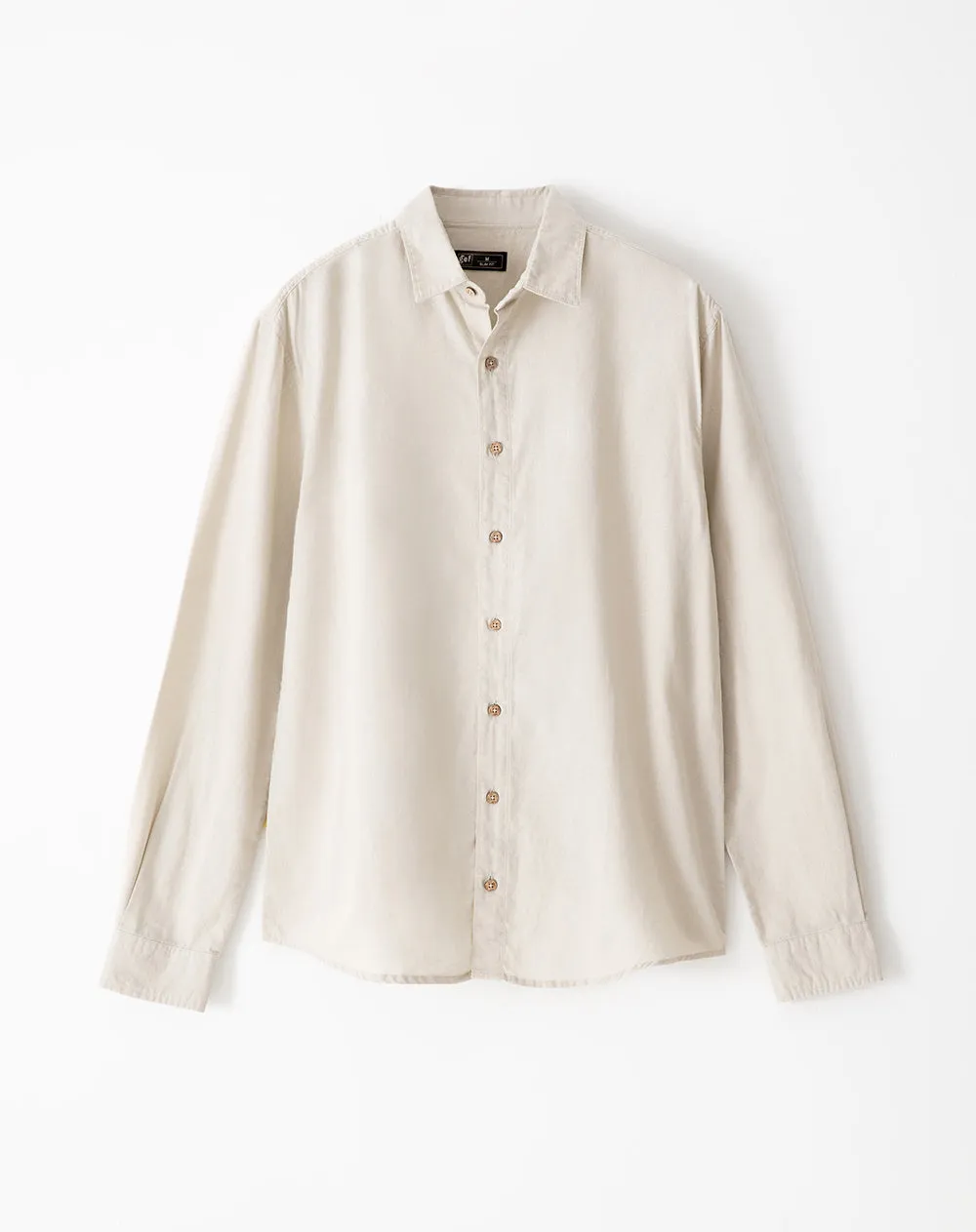 Camisa manga larga regular lino caqui hombre sold by Gef product image thumbnail 5