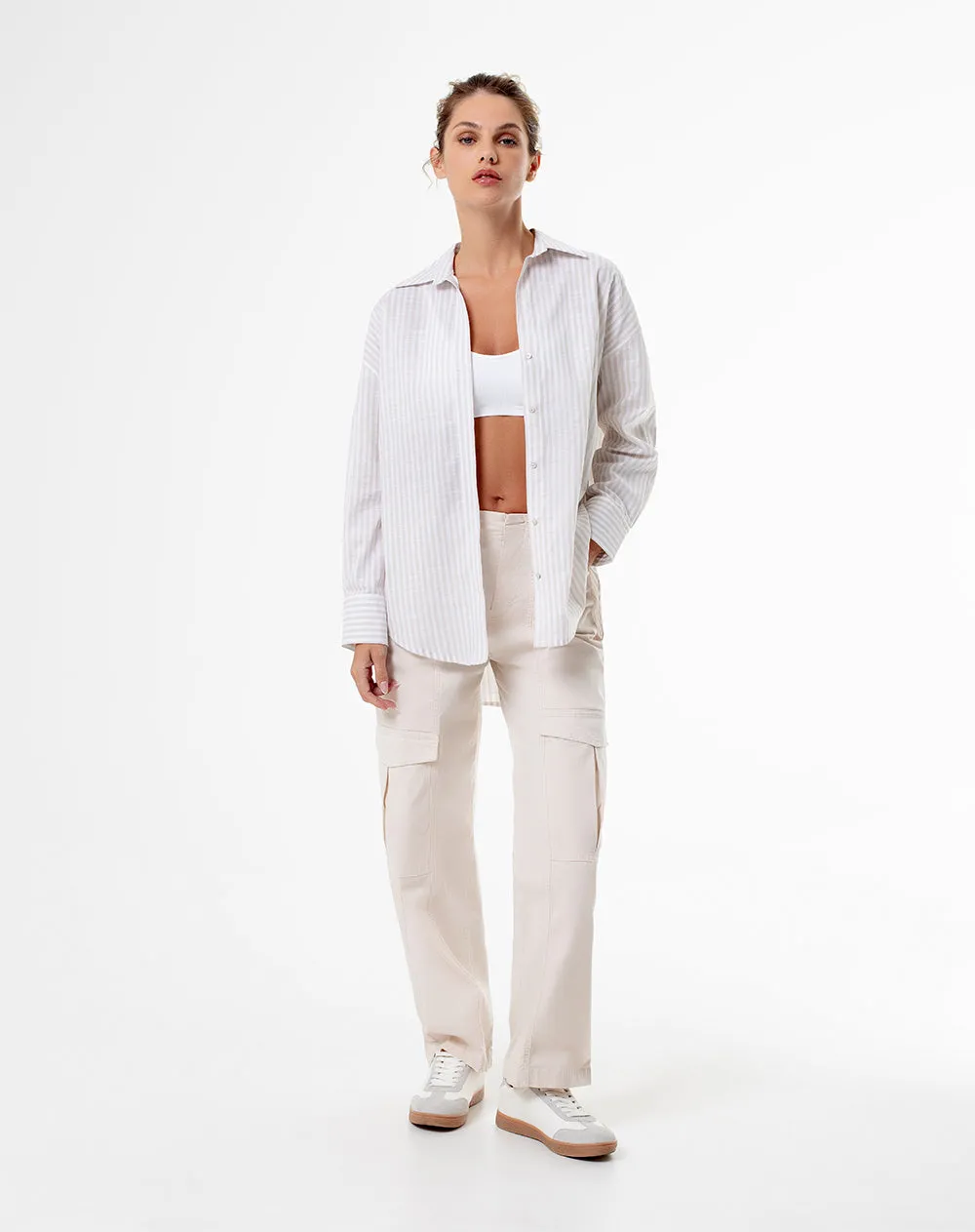 Camisa manga larga oversize algodón rayas mujer sold by Gef product image thumbnail 4