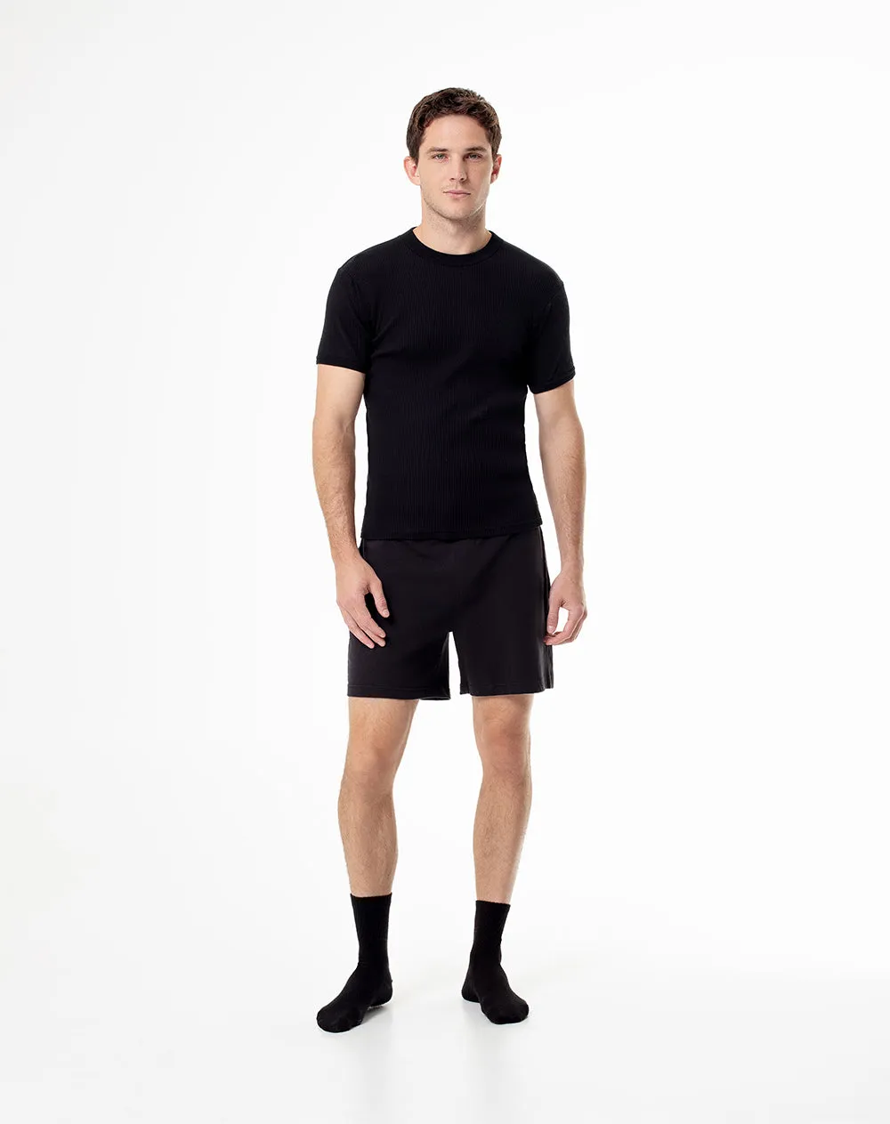 Camiseta slim rib algodón negra hombre sold by Gef product image thumbnail 4