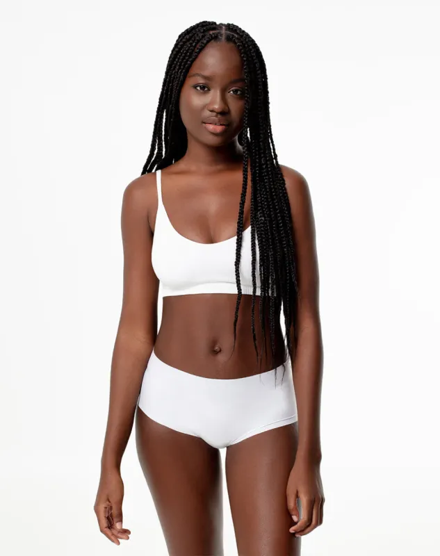 Panty boxer en punto tiro medio blanco sold by Gef