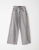 Pantalón relaxed fit tiro alto denim gris sold by Gef