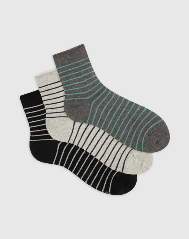 Medias mujer tobillera algodón pack x3 surtido sold by Gef