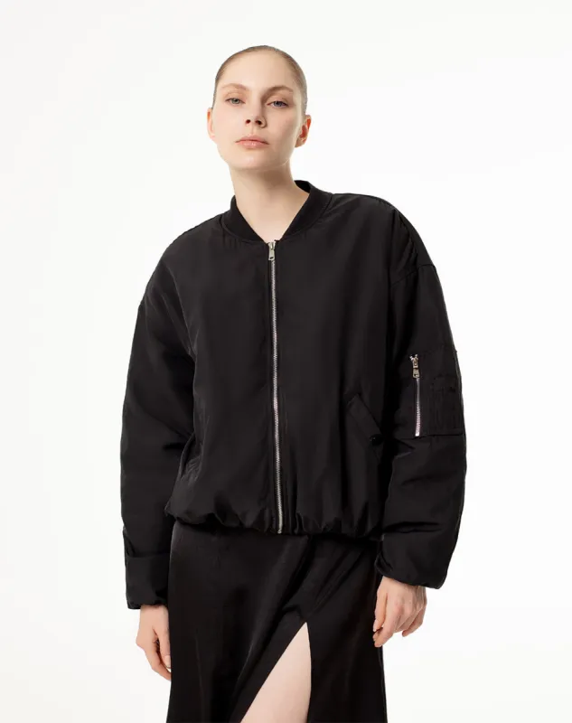 Chaqueta regular fit sin capucha negra sold by Gef