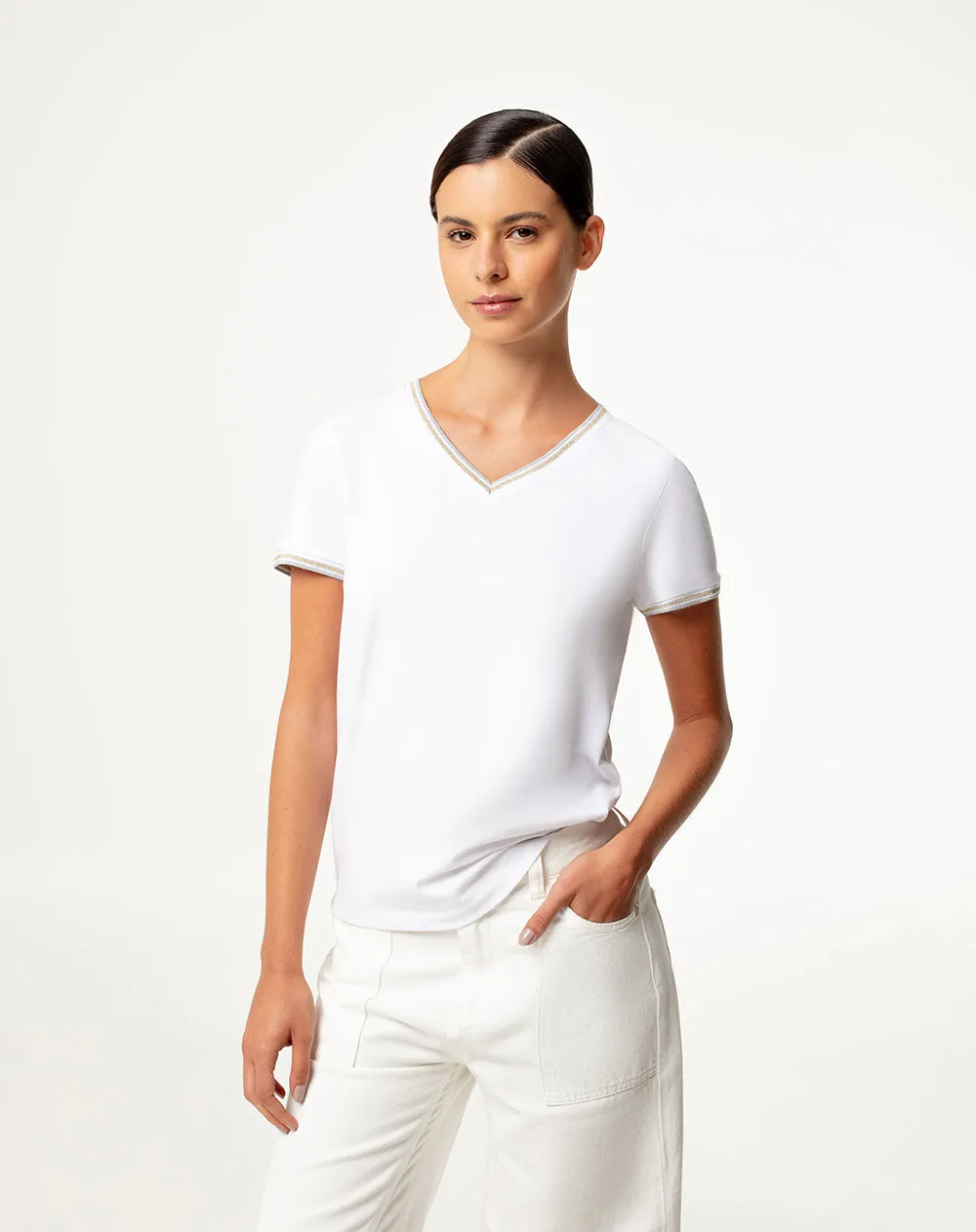 Camiseta regular fit manga corta blanca sold by Gef product image thumbnail 3