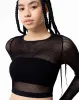 Crop top manga larga negro sold by Gef