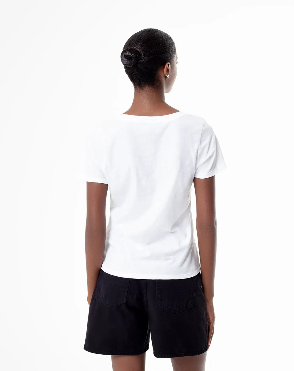 Camiseta regular algodón blanca mujer sold by Gef product image thumbnail 2