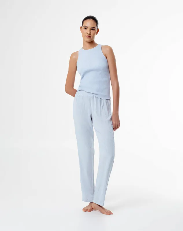Pantalón Limi regular fit tiro medio azul sold by Gef