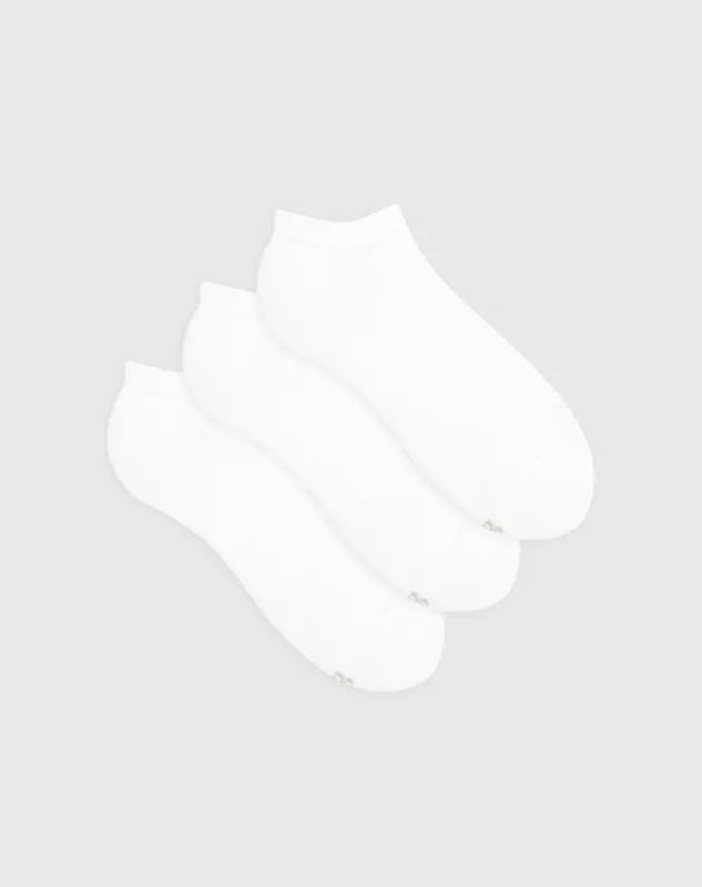 Medias hombre tobillera corta algodón pack x3 blancas sold by Gef