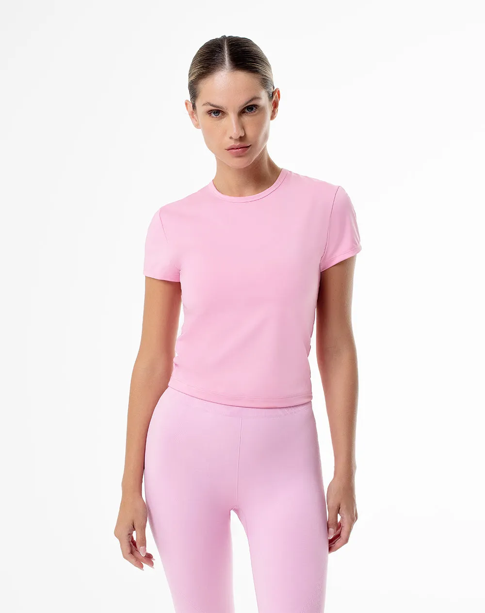 Camiseta slim fit manga corta rosada sold by Gef