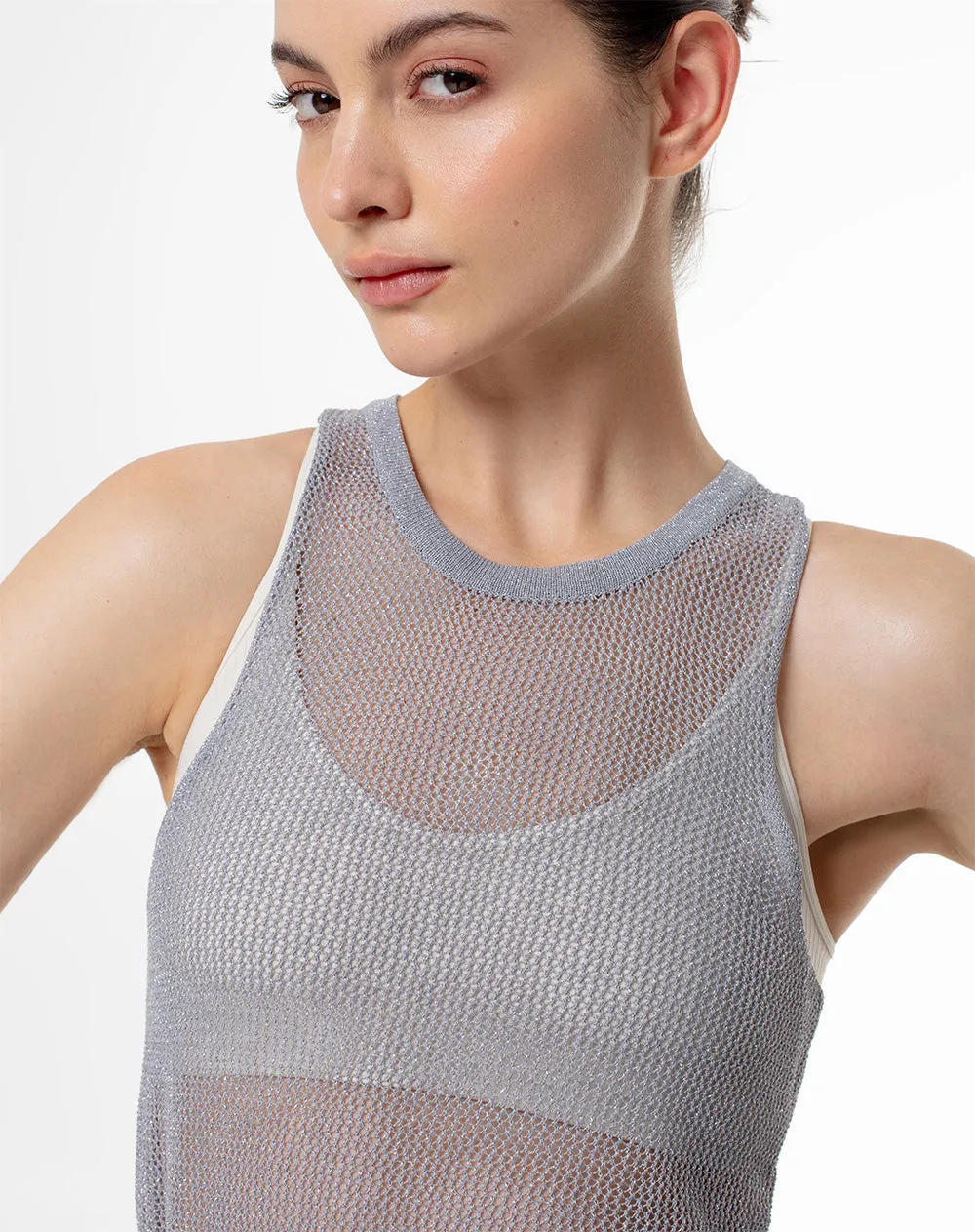 Camisa fit gris plateada sold by Gef