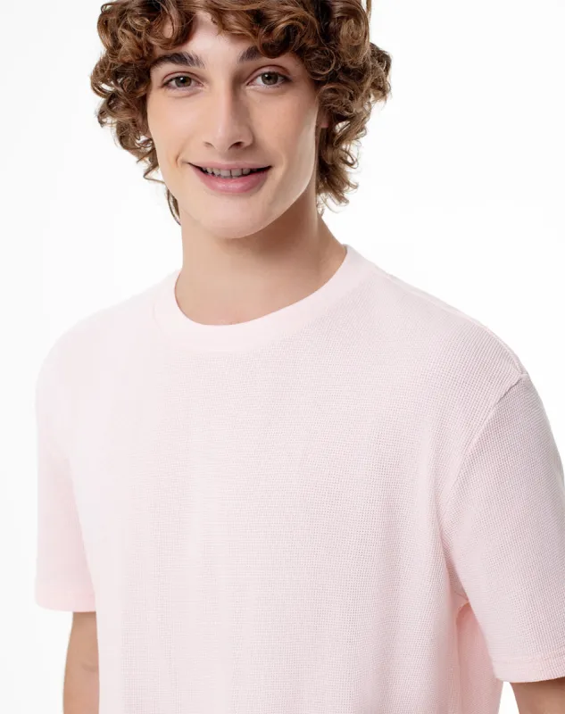 Camiseta oversized fit manga corta rosada sold by Gef